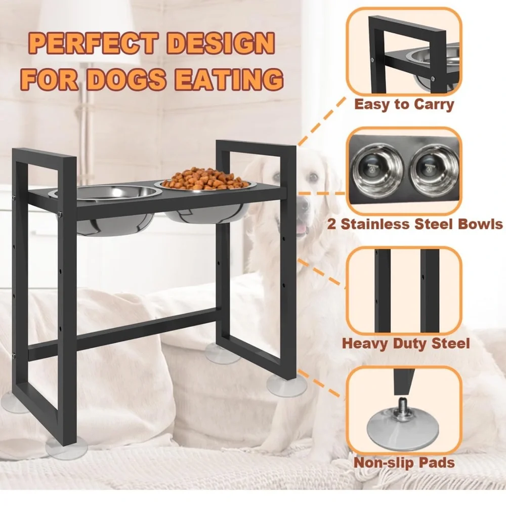 Fandature super Heavy duty raised dog bowls stand and 2 PCs of bowls